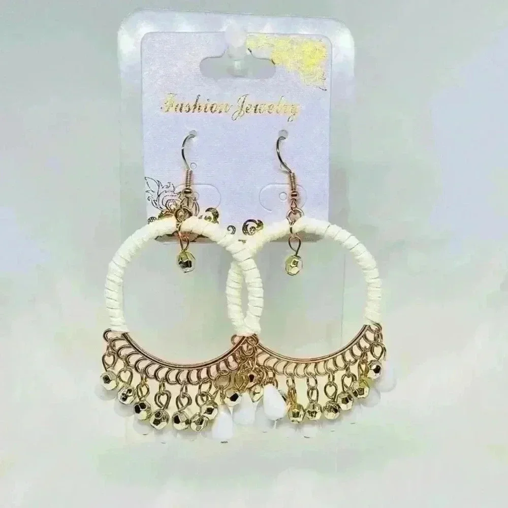 Weave Tassel Drop Earrings Duo